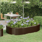 Letto Giardino Acciaio Zincato 214x140x36 cm Marrone