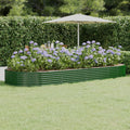 Letto Giardino Acciaio Zincato 373x140x36 cm Verde