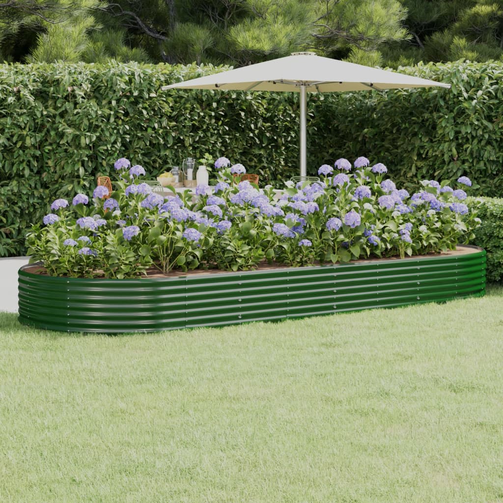 Letto Giardino Acciaio Zincato 373x140x36 cm Verde