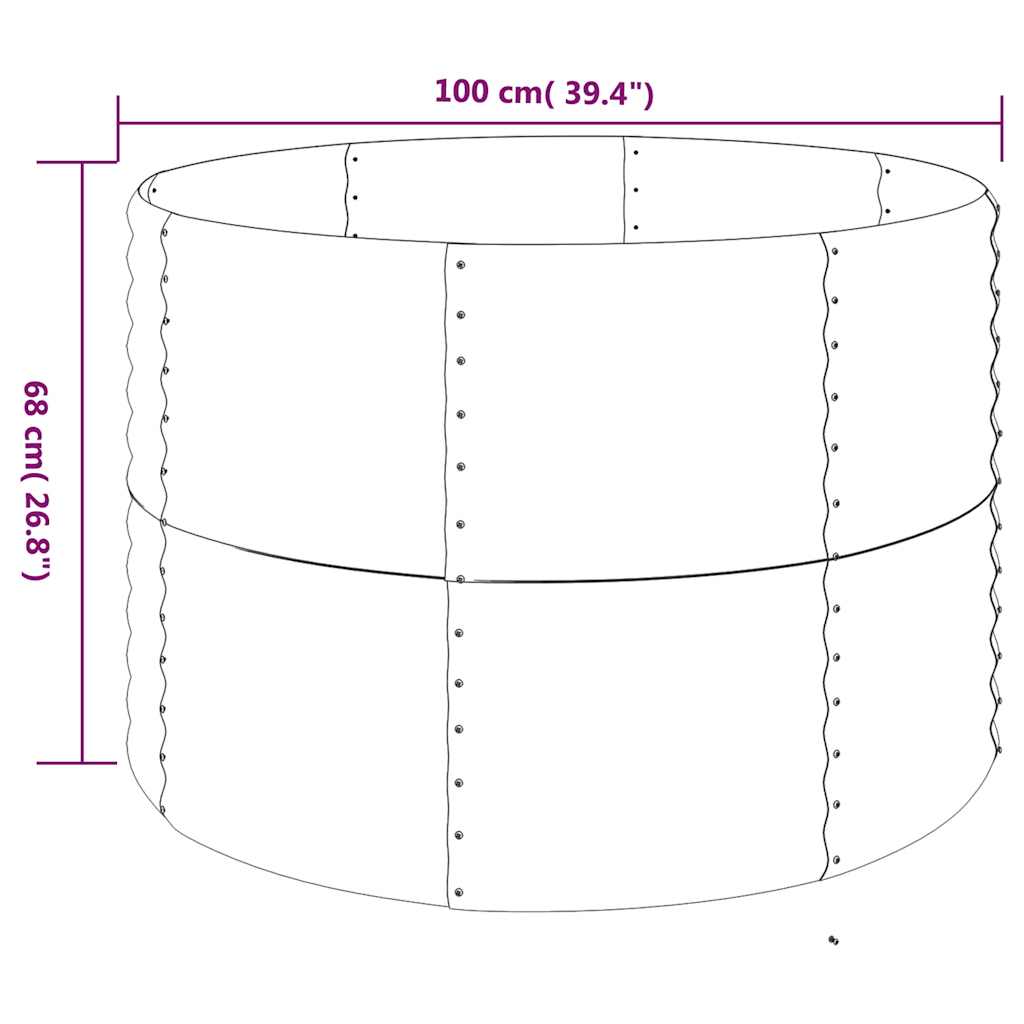 Letto Giardino Acciaio Zincato 100x100x68cm Argento
