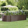 Letto Giardino Acciaio Zincato 291x140x68 cm Marrone