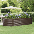 Letto Giardino Acciaio Zincato 291x140x68 cm Marrone