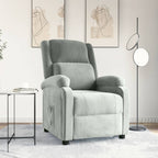 Poltrona Reclinabile Grigio Chiaro in Velluto