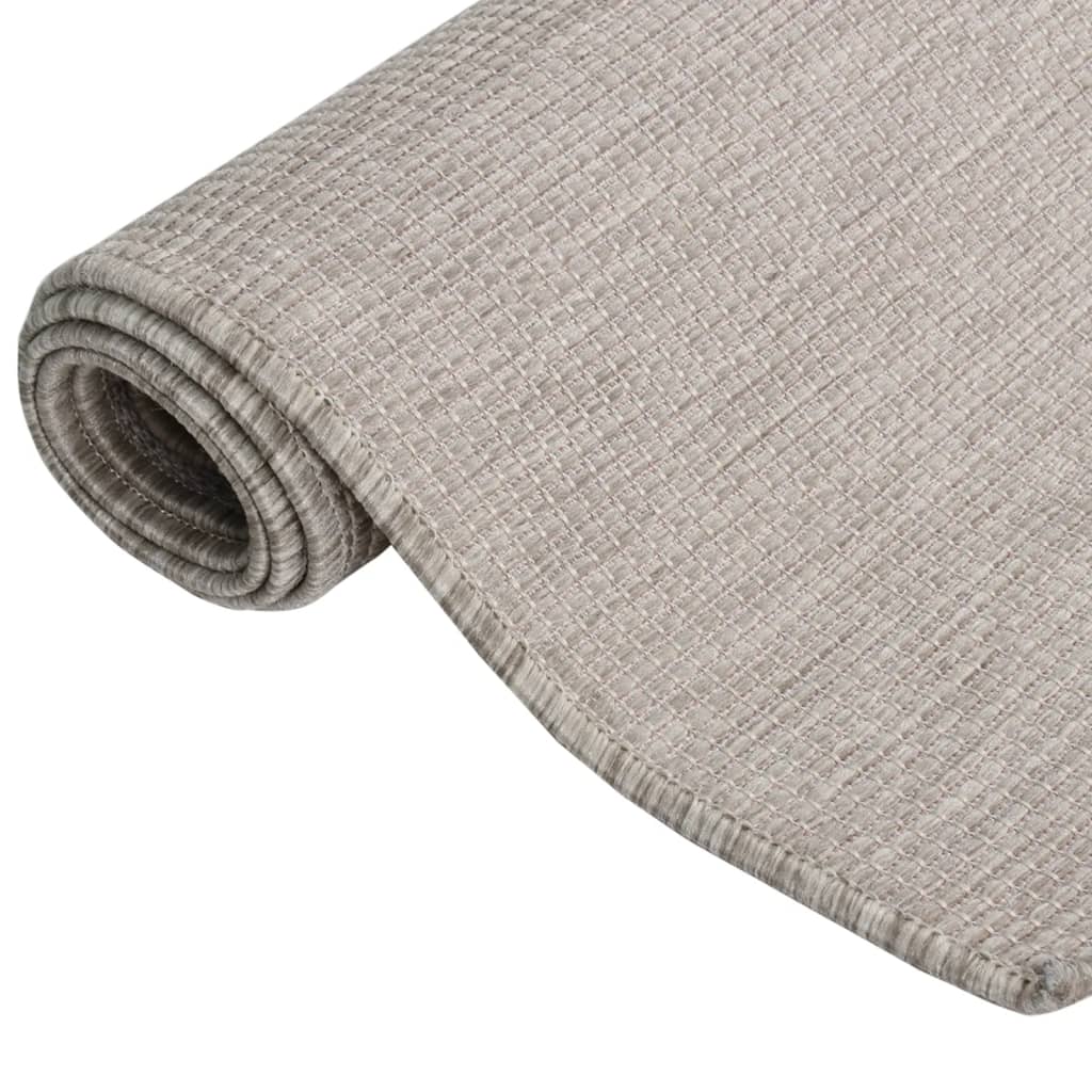 Tappeto da Esterni a Tessitura Piatta 120x170 cm Grigio Chiaro