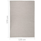 Tappeto da Esterni a Tessitura Piatta 120x170 cm Grigio Chiaro