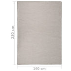 Tappeto da Esterni a Tessitura Piatta 160x230 cm Grigio Chiaro