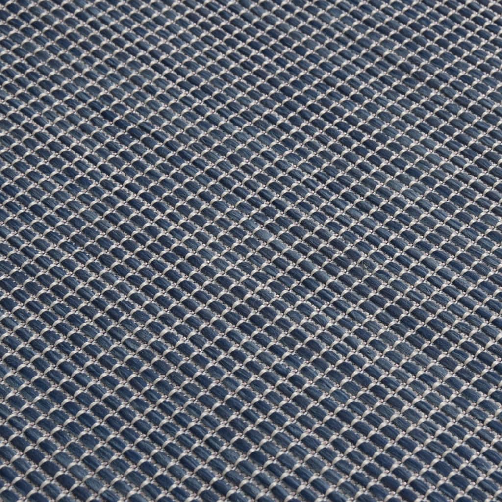 Tappeto da Esterni a Tessitura Piatta 80x250 cm Blu