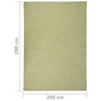 Tappeto da Esterni a Tessitura Piatta 200x280 cm Verde