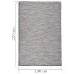 Tappeto da Esterni a Tessitura Piatta 120x170 cm Marrone e blu