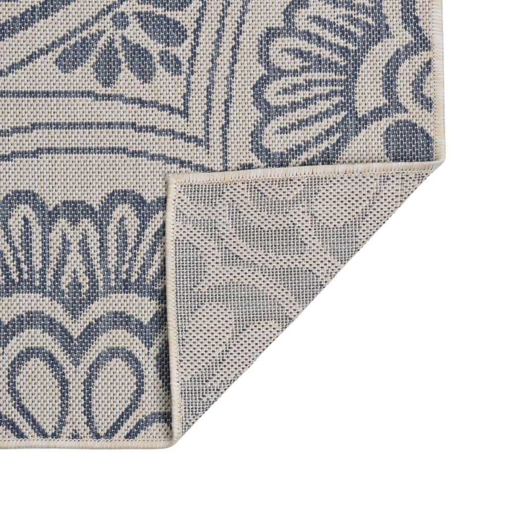 Tappeto da Esterni a Tessitura Piatta 80x250 cm Motivo Blu