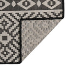 Tappeto da Esterni a Tessitura Piatta 120x170 cm Strisce Nere