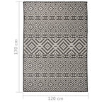 Tappeto da Esterni a Tessitura Piatta 120x170 cm Strisce Nere