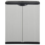 Armadietto da Giardino con 1 Ripiano Grigio e Nero 68x40x85 cm