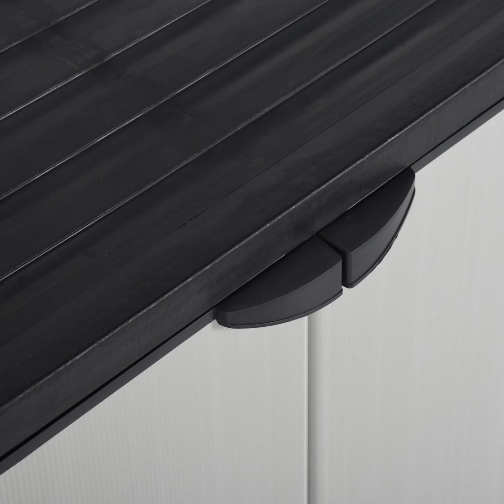 Armadietto da Giardino con 1 Ripiano Grigio e Nero 68x40x85 cm