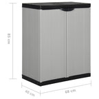 Armadietto da Giardino con 1 Ripiano Grigio e Nero 68x40x85 cm