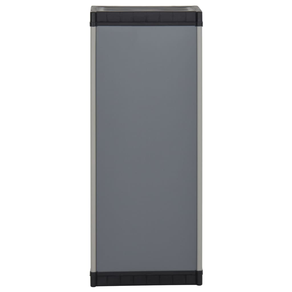 Armadietto da Giardino con 1 Ripiano Grigio e Nero 35x40x85 cm