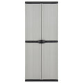 Armadietto da Giardino con 3 Ripiani Grigio e Nero 68x40x168 cm