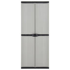 Armadietto da Giardino con 3 Ripiani Grigio e Nero 68x40x168 cm