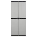 Armadietto da Giardino con 3 Ripiani Grigio e Nero 68x40x168 cm