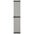 Armadietto da Giardino con 3 Ripiani Grigio e Nero 34x40x168 cm