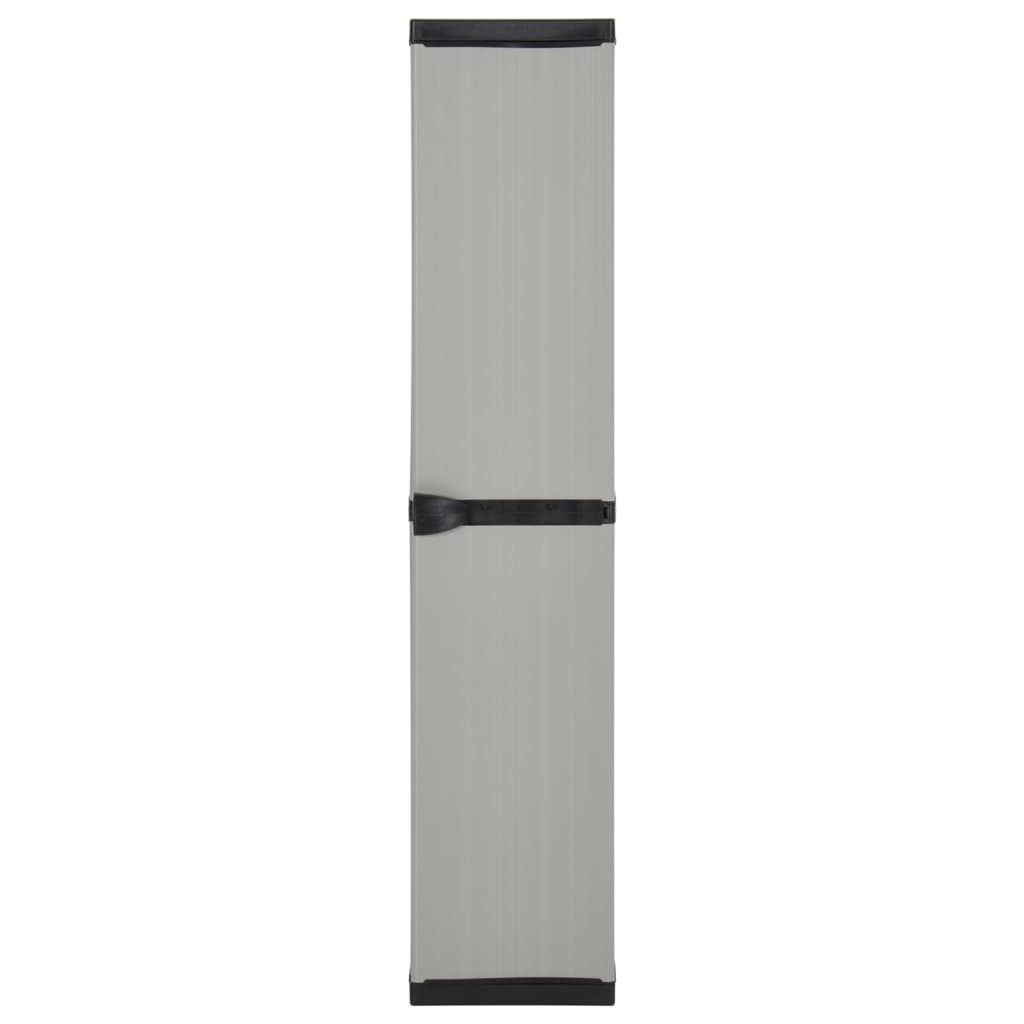 Armadietto da Giardino con 3 Ripiani Grigio e Nero 34x40x168 cm