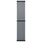 Armadietto da Giardino con 3 Ripiani Grigio e Nero 34x40x168 cm