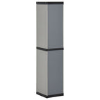 Armadietto da Giardino con 3 Ripiani Grigio e Nero 34x40x168 cm