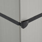 Armadietto da Giardino con 3 Ripiani Grigio e Nero 34x40x168 cm