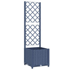 Fioriera da giardino con traliccio blu grigio 40x40x136 cm PP