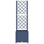 Fioriera da giardino con traliccio blu grigio 40x40x136 cm PP