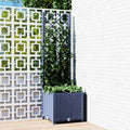 Fioriera da giardino con traliccio blu grigio 40x40x136 cm PP
