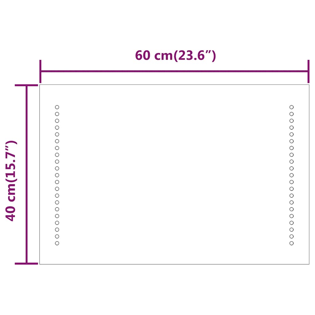Specchio da Bagno con Luci LED 60x40 cm