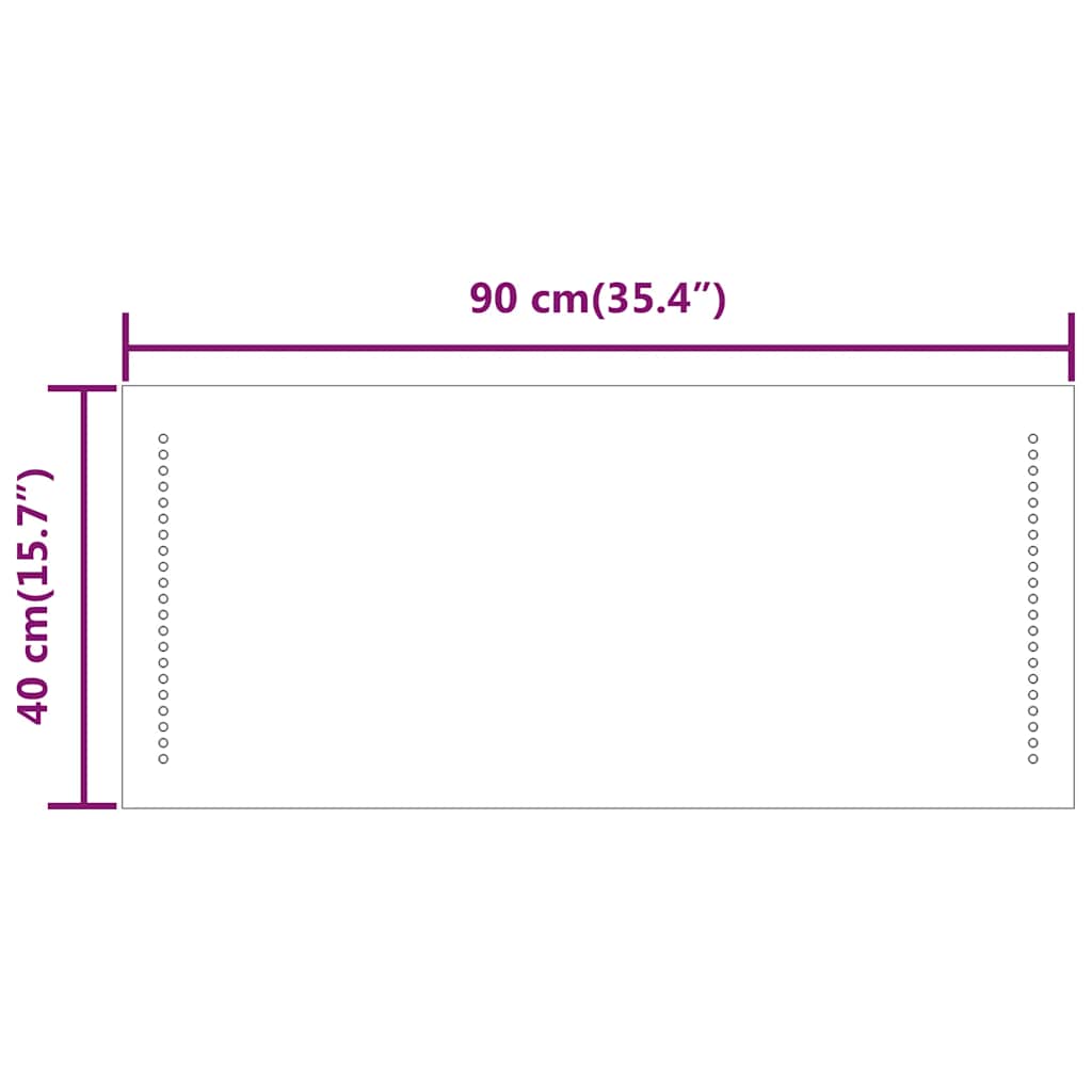 Specchio da Bagno con Luci LED 90x40 cm