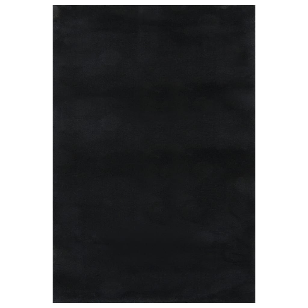 Tappeto Lavabile Soffice Pelo Corto 160x230 cm Antiscivolo Nero