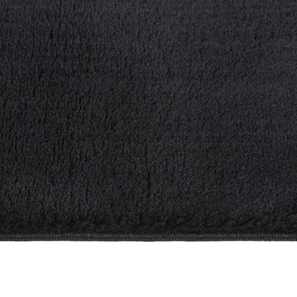 Tappeto Lavabile Soffice Pelo Corto 160x230 cm Antiscivolo Nero
