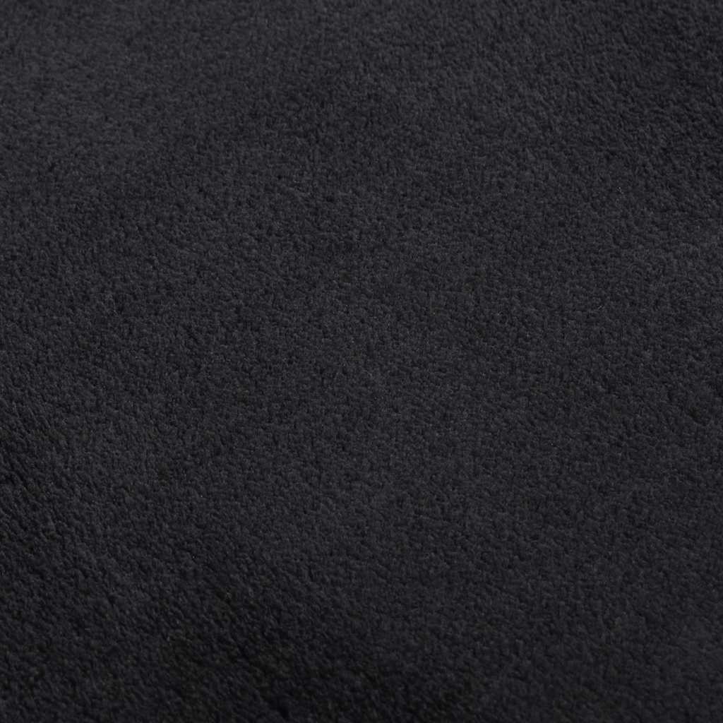 Tappeto Lavabile Soffice Pelo Corto 160x230 cm Antiscivolo Nero