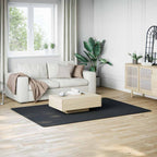 Tappeto Lavabile Soffice Pelo Corto 160x230 cm Antiscivolo Nero