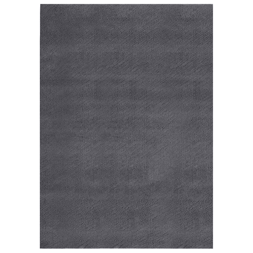 Tappeto Soffice Pelo Corto 160x230 cm Antiscivolo Antracite
