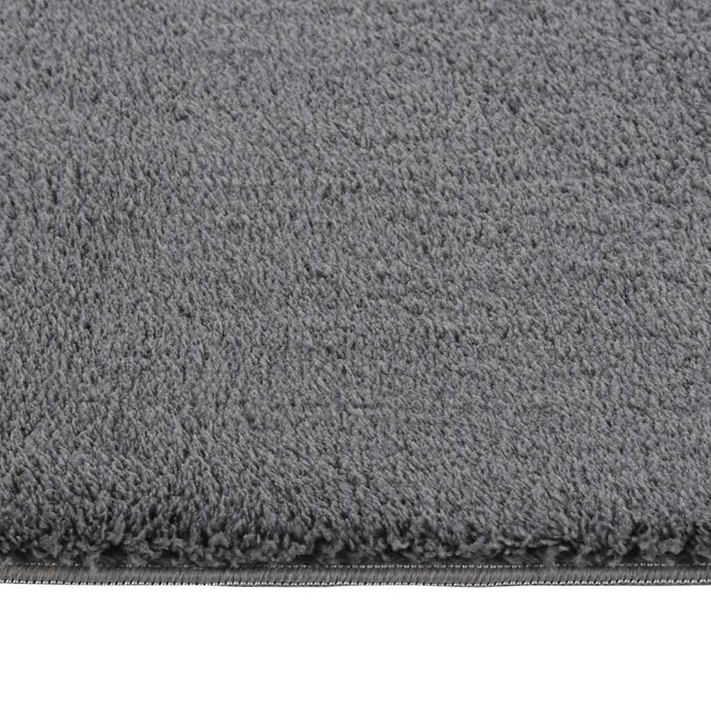Tappeto Soffice Pelo Corto 160x230 cm Antiscivolo Antracite