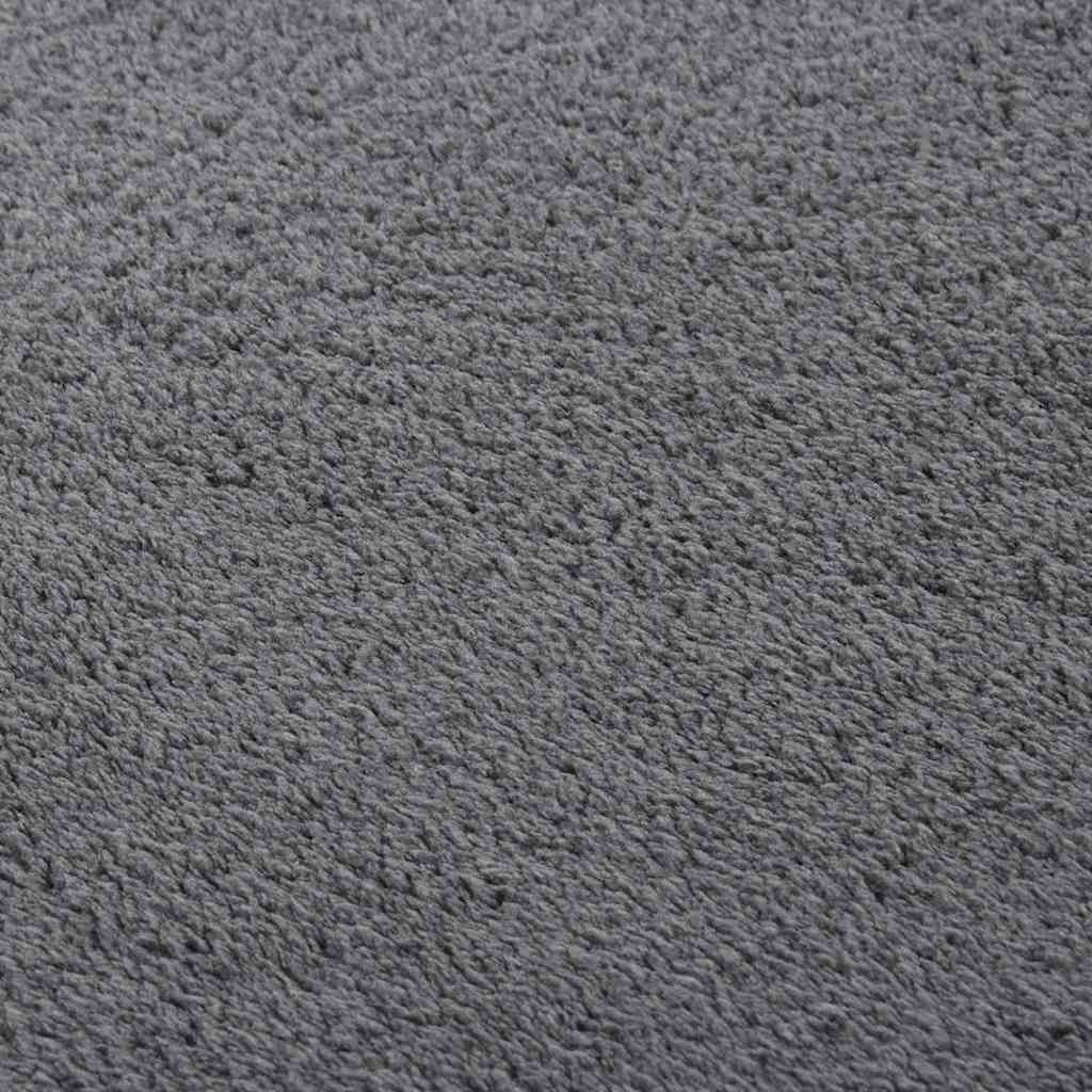 Tappeto Soffice Pelo Corto 160x230 cm Antiscivolo Antracite