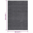 Tappeto Soffice Pelo Corto 160x230 cm Antiscivolo Antracite