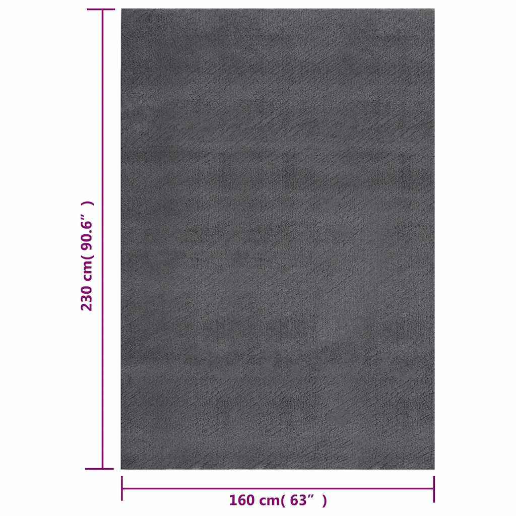 Tappeto Soffice Pelo Corto 160x230 cm Antiscivolo Antracite