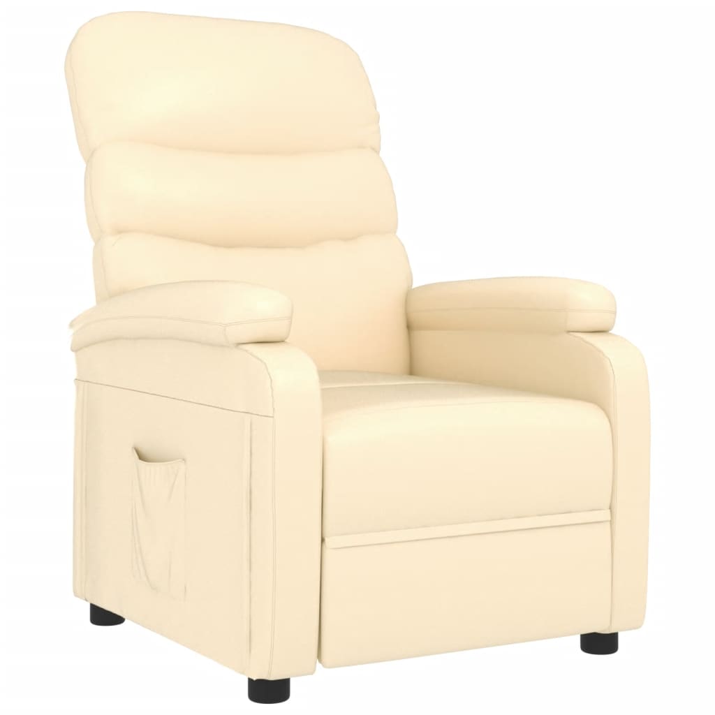 Poltrona Reclinabile Crema in Similpelle
