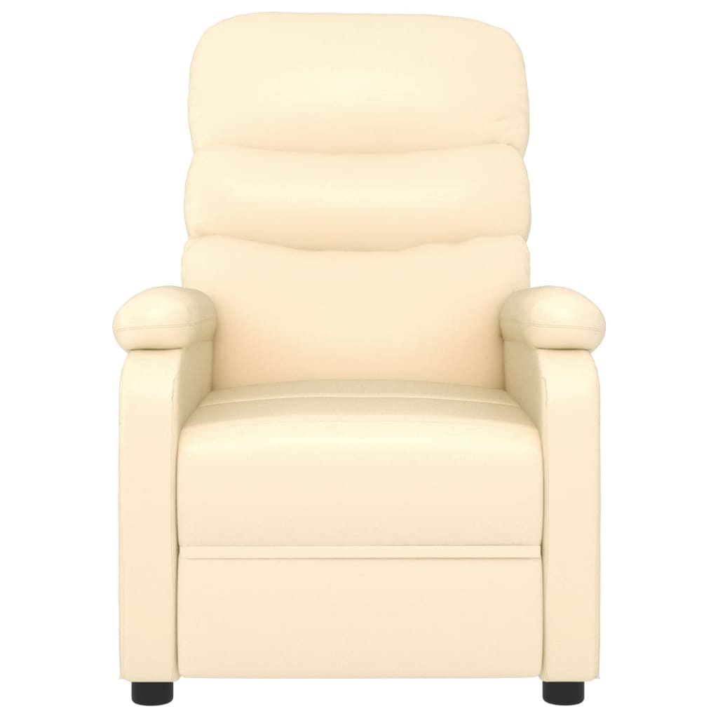 Poltrona Reclinabile Crema in Similpelle