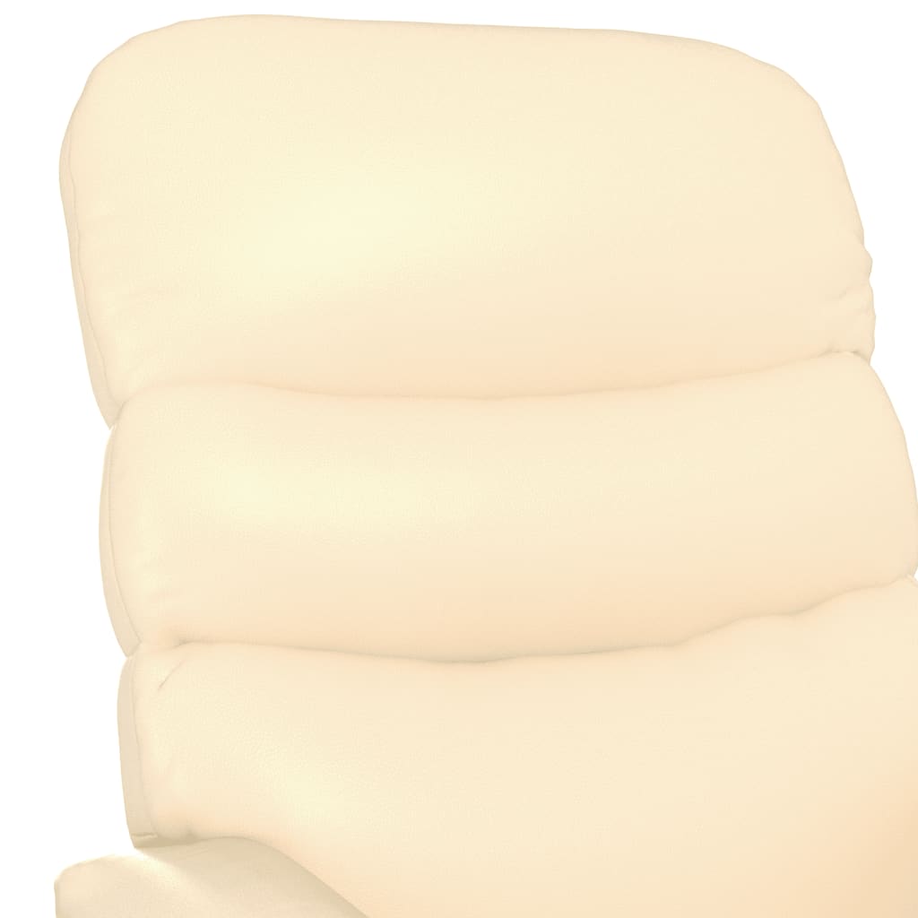 Poltrona Reclinabile Crema in Similpelle