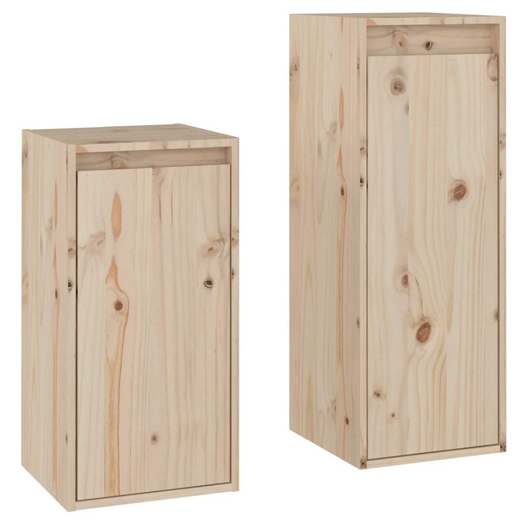 Mobili Porta TV 2 pz in Legno Massello di Pino