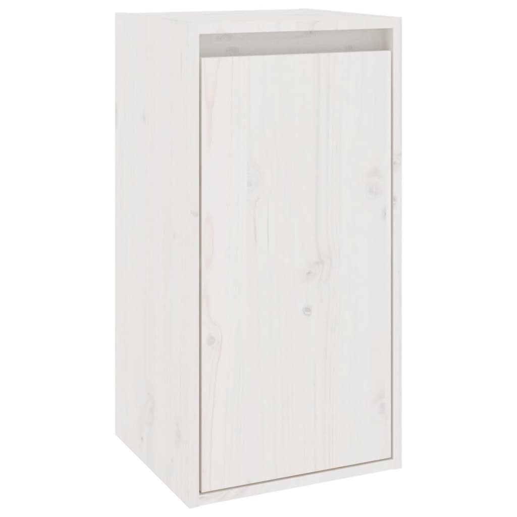 Mobili Porta TV 2 pz Bianchi in Legno Massello di Pino