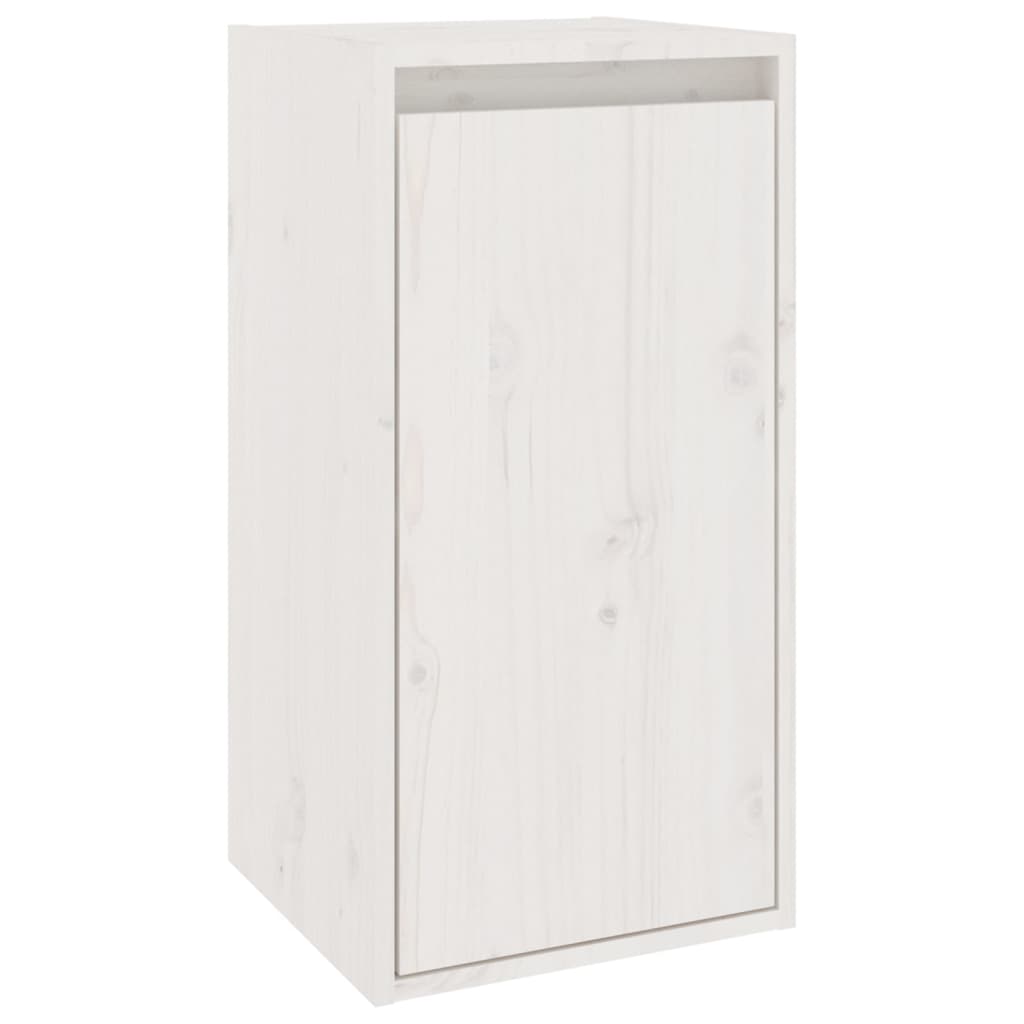 Mobili Porta TV 3 pz Bianco in Legno Massello di Pino
