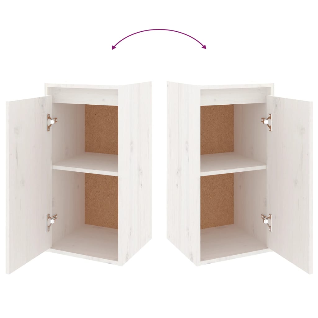 Mobili Porta TV 3 pz Bianco in Legno Massello di Pino