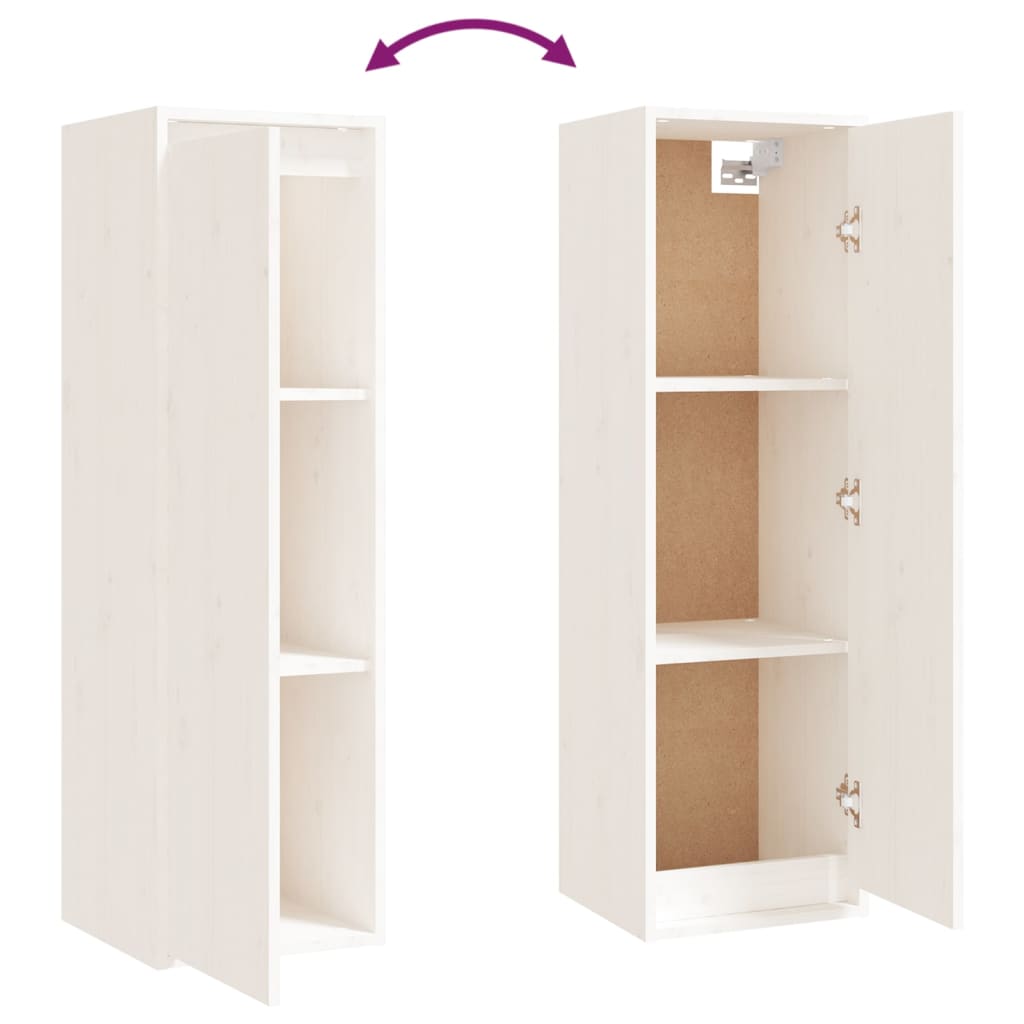 Mobili Porta TV 3 pz Bianco in Legno Massello di Pino